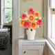 Fake Fall Flowers Sunflower Bouquet Cemetery Flowers for Grave Pink Peonies Artificial Flowers Daisy Floral Arrangements for Outdoor Grave Home Vase Wedding Table Centerpieces