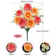 Fake Fall Flowers Sunflower Bouquet Cemetery Flowers for Grave Pink Peonies Artificial Flowers Daisy Floral Arrangements for Outdoor Grave Home Vase Wedding Table Centerpieces