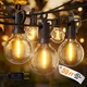 Brightown Outdoor String Lights - Connectable Dimmable LED Patio String Lights with G40 Globe Plastic Bulbs, All Weatherproof Hanging Lights for Outside Backyard Porch (50 ft - 25 LED Bulbs)
