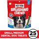 Milk-Bone Fresh Breath Brushing Chews, 25 Small/Medium Daily Dental Dog Treats Scrubbing Action Helps Clean Teeth