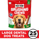 Milk-Bone Original Brushing Chews 25 Large Daily Dental Dog Treats Scrubbing Action Helps Clean Teeth