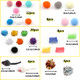 Pietypet 60 Pack Cat Toys Assorted Kitten Mouse Crinkle & Pom Pom 60 Pack