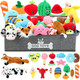Zopeal 20 Pcs Dog Toy Set With Storage Box Squeaky Toys Crinkle