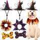 Vertintong 6 Pcs Halloween Pet Costume Dog Cat Witch Halloween Wizard Hat