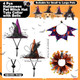 Vertintong 6 Pcs Halloween Pet Costume Dog Cat Witch Halloween Wizard Hat