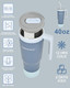Tumbler with Handle and Straw Stainless Steel Water Bottle Car Cup Holder Friendly Travel Mug Cup-Dark Blue 40 oz