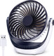 Aluan Desk Fan Small Table Fan With Strong Airflow Quiet Operation Portable Fan Speed Adjustable Head 360°Rotatable Mini Personal