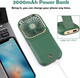 Handheld Fan, Portable Fan With Power Bank, 3000Mah Usb Rechargeable Mini Portable Fan, Quiet Desk Fan With Cell Phone Stand