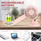 Handheld Pocket Fan, Mini Portable Fan 2600Mah Battery Operated Speed Adjustable Usb Rechargeable Fan, Usb Desk Fan With Base