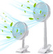 Portable Clip On Fan, 8000Mah Desk Fan, Usb Rechargeable Personal Fan, Small Table Fan With Clamp, 2 Speed Timing 4 Speeds Quiet