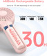Mini Handheld Fan 4800Mah Battery Portable Fan Usb Rechargeable Eyelash Fan 3 Speeds Wind Powerful Makeup Fan Cute Small Fan