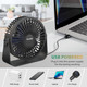 Usb Desk Fans 5 Inches 2 Pack Portable Table Fans 360° Head Rotation Small Personal Desktop Fan For Home Office, 3 Speeds