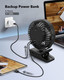 Portable Clip On Fan, Cordless Small Fan, Rechargeable Personal Fan, 10000Mah Battery Operated Desk Fan, Small Table Fan