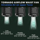 Mini Portable Waist Fan, Clip On Belt Fan, With Tactical Flashlight Sos Signal, Personal Shirt Fan Clip For Camping, Hiking