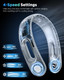 Neck Fan, Hands Free Bladeless Neck Fans Portable Rechargeable, 360° Cooling Neck Fan, 4 Speeds, Quiet, 5200 Mah Battery Operated Neck Fan, Hands Free Bladeless Neck Fans Portable Rechargeable, 360° Cooling Neck Fan, 4 Speeds, Quiet, 5200 Mah Battery Operated