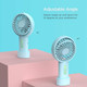 Ipow Mini Handheld Fan Personal Portable Fan 3 Speed Adjustable Angle Removable Base Lanyard Usb Recharging Battery Operated
