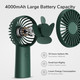 Jisulife Portable Handheld Fan With 3 Speeds , 4000Mah , Mini Personal Rechargeable , Max 16Hrs Battery Operated Usb , Outdoor