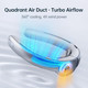 Jisulife Portable Neck Fan Pro, 100 Speeds Bladeless Fan, Stepless Knob, Led Display, 5000Mah Rechargeable Personal Fan, Mini