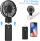 Personal Handheld Fan, Portable Usb Rechargeable Battery Operated Desk Fan With 5200Mah Power Bank Led Screen Function, 5 Speeds Personal Handheld Fan, Portable Usb Rechargeable Battery Operated Desk Fan With 5200Mah Power Bank Led Screen Function, 5 Speeds