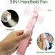 Handheld Portable Fan, Foldable 3 In 1 Fan With Usb Rechargeable Battery Operated 1224 Hours Working Time, Personal Quiet Fan Handheld Portable Fan, Foldable 3 In 1 Fan With Usb Rechargeable Battery Operated 1224 Hours Working Time, Personal Quiet Fan