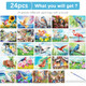 Zoiiwa Dementia Products For Elderly Reusable Water Painting Toys Dementia Activities Birds 24 Pcs