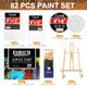 Esrich Acrylic Paint Canvas Set48Color Acrylic Painting Kit Painting Supplies Kit With 82 Pcs