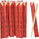 Soeos Chopsticks Disposable 100 Pairs Disposable Wooden Chopsticks With Red Packaging 7.6 Red