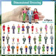 Xipegpa People Figurines Mini Trains Architectural 1:25 Scale Painted Figures Plastic Small