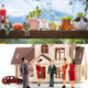 Xipegpa People Figurines Mini Trains Architectural 1:25 Scale Painted Figures Plastic Small