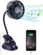 Clip On Small Mini Fan, Portable Usb Battery Operated Rechargeable Quiet Personal Desk/ Baby Stroller Fan 3 Speeds Flexible Neck