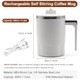Veremund Rechargeable Self Stirring Mug With Lid Veremund SelfStirring Magnetic Coffee Mug 12Oz White