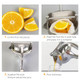 Jasiss Juicer Fresh Fruit Juice Extractor Aluminum Alloy Juice Squeezer Handheld Manual 0.6L Orange