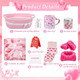 Zopeal Valentine's Day Basket For Her Romantic Gifts Set Mug Fuzzy 9 Pcs
