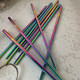 Koolemon 5Pairs Polished Multicolor Rainbow 304 Stainless Steel Chopsticks SetMetal Chopsticks Reusable Multicolor
