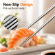 Maclia Metal Chopsticks 6 Pairs Stainless Steel