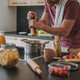 Gennua Kitchen Wooden Salt And Pepper Grinder Set: Refillable Salt and Pepper Mills 8 Inches Stainless Steel