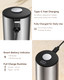 Wonmake Electric Salt And Pepper Grinder Set TypeC Rechargeable With Led Battery Stainless Steel