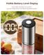Wonmake Electric Salt And Pepper Grinder Set TypeC Rechargeable With Led Battery Stainless Steel