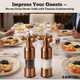 Kraftel Premium 8 Salt And Pepper Grinder 2Pk. Large Peppermill Stainless Steel
