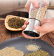 Lessmo Salt And Pepper Grinder Set With Wooden Standing Tray Refillable Pepper Stainless Steel