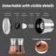 Lessmo Salt And Pepper Grinder Set With Wooden Standing Tray Refillable Pepper Stainless Steel