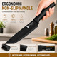 Xanapon 19Piece Black Kitchen Knife Set With Block And BuiltIn Sharpener High Black