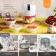 Vshinic Electric Mini Garlic ChopperFood ProcessorPortable Cordless Garlic Mincer MasherMeat Grinder With 250Ml White