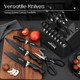 Amorston Knife Set Amorston Kitchen Knife Set With Block And Sharpener UltraSharp 21 Pieces Black