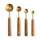 Riqwm Iro Gold Measuring Cups And Spoons Set Of 4 Golden Stainless Steel Set Of 4 Gold