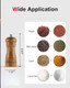 Toowoom Pepper Grinder Salt Grinder Wooden Pepper Mill Grinder W/Adjustable Coarse Tall 5 Inch Black