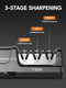 Ter Electric Knife Sharpener 3Stage Diamond Knife Sharpener For Kitchen Knives 20Degree Black