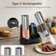 Qtdhg Electric Salt And Pepper Grinder Set TypeC Fast Charging Automatic Salt Stainless Steel