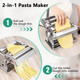 Homebeyond Manual Pasta Maker Machine 2 In 1 Noodle Maker With Rollers Silver