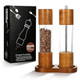 Meyeyaia Wooden Salt And Pepper Grinder Set Manual Refillable Wooden Salt And 8 Inch 2 Packs